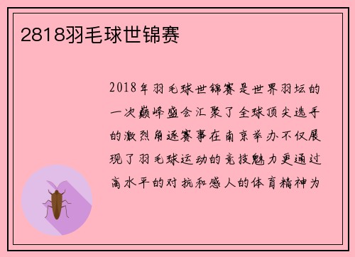 2818羽毛球世锦赛